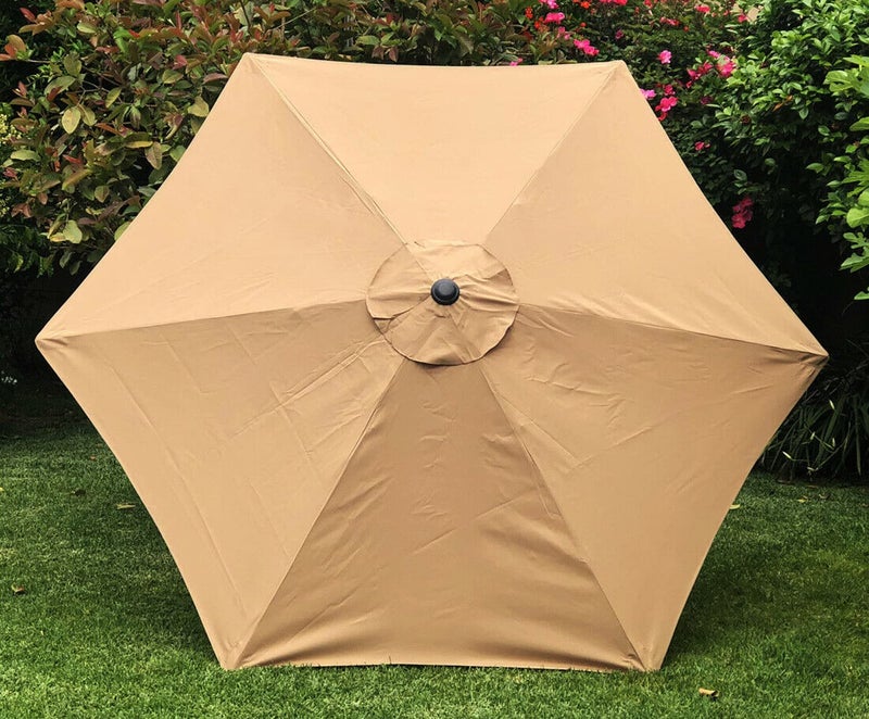 BELLRINO غطاء مظلة بديل BELLRINO لقطر 9 أقدام 6 دعامات لون بيج - Image 3